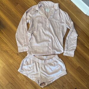 Silky Blush Pink Women's Pajama Set